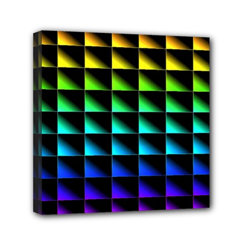 Rainbow Colour Bright Background Mini Canvas 6  X 6  (stretched) by Pakrebo