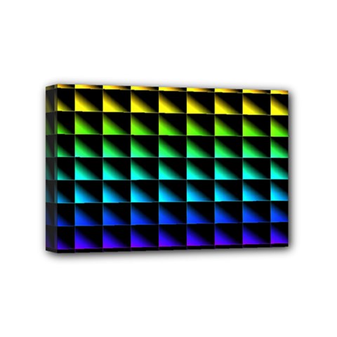 Rainbow Colour Bright Background Mini Canvas 6  X 4  (stretched) by Pakrebo