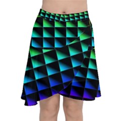 Rainbow Colour Bright Background Chiffon Wrap Front Skirt by Pakrebo