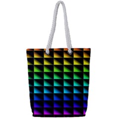 Rainbow Colour Bright Background Full Print Rope Handle Tote (small) by Pakrebo