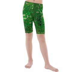 Background Green Board Business Kids  Mid Length Swim Shorts by Pakrebo