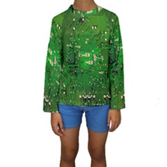 Background Green Board Business Kids  Long Sleeve Swimwear by Pakrebo