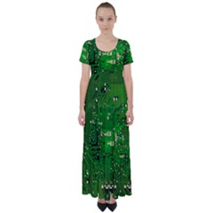 Background Green Board Business High Waist Short Sleeve Maxi Dress by Pakrebo