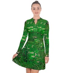 Background Green Board Business Long Sleeve Panel Dress by Pakrebo