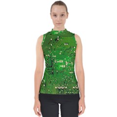 Background Green Board Business Mock Neck Shell Top by Pakrebo