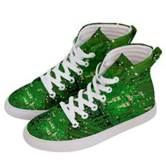 Background Green Board Business Women s Hi-top Skate Sneakers by Pakrebo