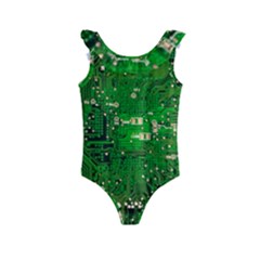 Background Green Board Business Kids  Frill Swimsuit by Pakrebo