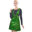 Background Green Board Business Plunge Pinafore Velour Dress View1