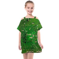 Background Green Board Business Kids  One Piece Chiffon Dress