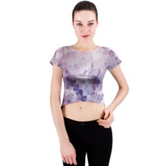 Americana Abstract Graphic Mosaic Crew Neck Crop Top by Pakrebo