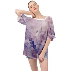 Americana Abstract Graphic Mosaic Oversized Chiffon Top