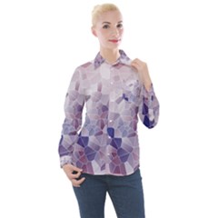 Americana Abstract Graphic Mosaic Women s Long Sleeve Pocket Shirt