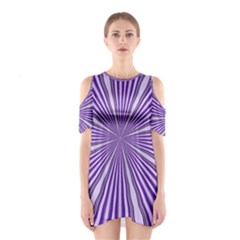 Background Abstract Purple Design Shoulder Cutout One Piece Dress