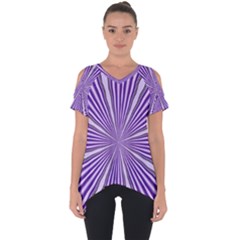 Background Abstract Purple Design Cut Out Side Drop Tee by Pakrebo