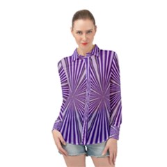 Background Abstract Purple Design Long Sleeve Chiffon Shirt