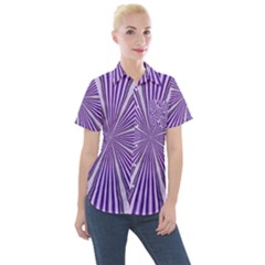 Background Abstract Purple Design Women s Short Sleeve Pocket Shirt