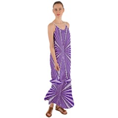 Background Abstract Purple Design Cami Maxi Ruffle Chiffon Dress