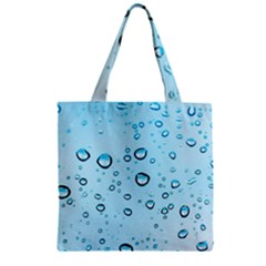 Drops Water Pane Rain Glass Zipper Grocery Tote Bag by Pakrebo