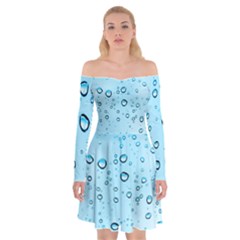 Drops Water Pane Rain Glass Off Shoulder Skater Dress by Pakrebo