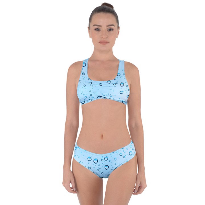 Drops Water Pane Rain Glass Criss Cross Bikini Set