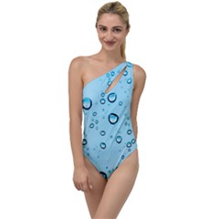 Drops Water Pane Rain Glass To One Side Swimsuit by Pakrebo