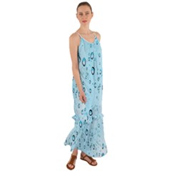 Drops Water Pane Rain Glass Cami Maxi Ruffle Chiffon Dress by Pakrebo