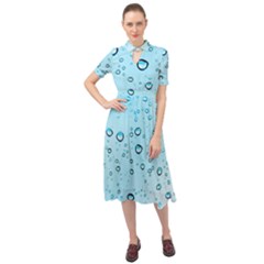 Drops Water Pane Rain Glass Keyhole Neckline Chiffon Dress