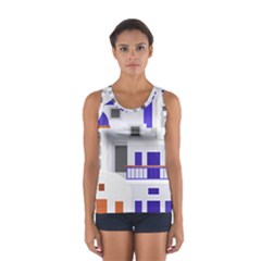 Background Santorini Greece Sport Tank Top  by Pakrebo