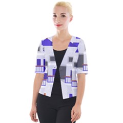 Background Santorini Greece Cropped Button Cardigan by Pakrebo