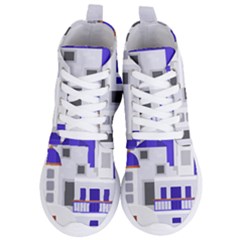 Background Santorini Greece Women s Lightweight High Top Sneakers by Pakrebo