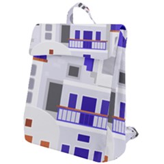 Background Santorini Greece Flap Top Backpack