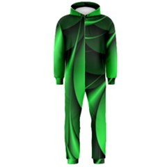 Green Line Lines Background Hooded Jumpsuit (men) 