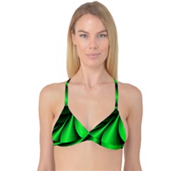 Green Line Lines Background Reversible Tri Bikini Top