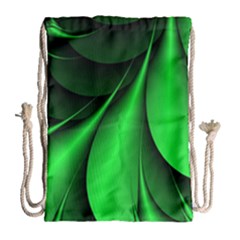 Green Line Lines Background Drawstring Bag (large) by Pakrebo