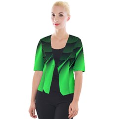 Green Line Lines Background Cropped Button Cardigan by Pakrebo