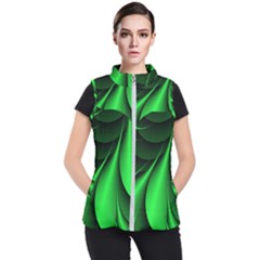 Green Line Lines Background Women s Puffer Vest by Pakrebo