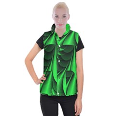 Green Line Lines Background Women s Button Up Vest by Pakrebo