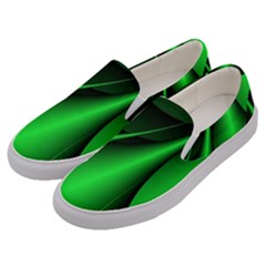 Green Line Lines Background Men s Canvas Slip Ons by Pakrebo