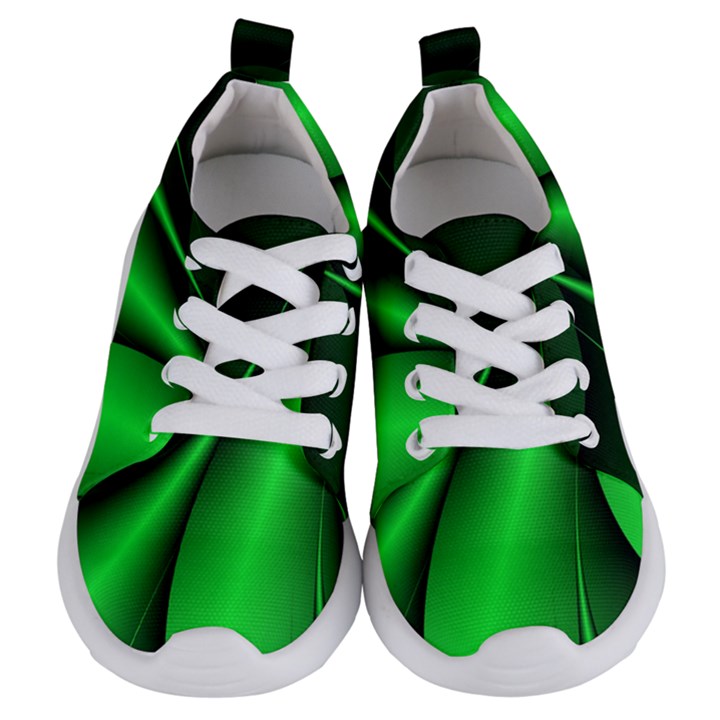 Green Line Lines Background Kids  Lightweight Sports Shoes