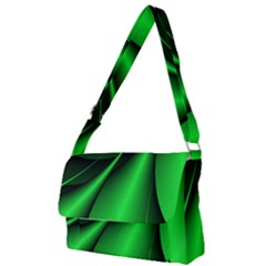 Green Line Lines Background Full Print Messenger Bag by Pakrebo