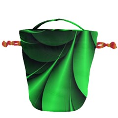 Green Line Lines Background Drawstring Bucket Bag by Pakrebo