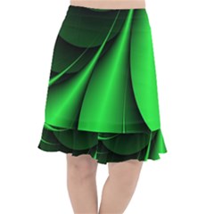 Green Line Lines Background Fishtail Chiffon Skirt