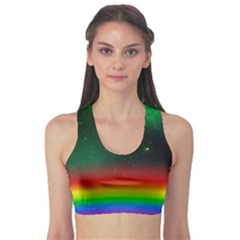 Galaxy Rainbow Universe Star Space Sports Bra by Pakrebo