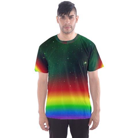 Galaxy Rainbow Universe Star Space Men s Sports Mesh Tee by Pakrebo