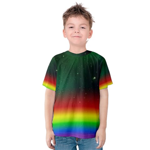 Galaxy Rainbow Universe Star Space Kids  Cotton Tee by Pakrebo