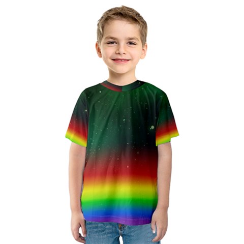 Galaxy Rainbow Universe Star Space Kids  Sport Mesh Tee by Pakrebo