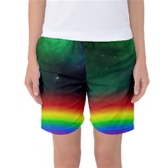 Galaxy Rainbow Universe Star Space Women s Basketball Shorts by Pakrebo