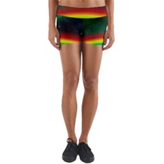 Galaxy Rainbow Universe Star Space Yoga Shorts by Pakrebo