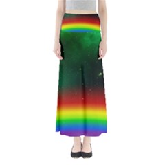 Galaxy Rainbow Universe Star Space Full Length Maxi Skirt by Pakrebo