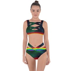 Galaxy Rainbow Universe Star Space Bandaged Up Bikini Set  by Pakrebo